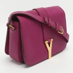 Pre Owned حقيبة كتف سان لوران قلاب شيك متوسطة جلد زرقاء