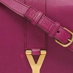 Pre Owned حقيبة كتف سان لوران قلاب شيك متوسطة جلد زرقاء