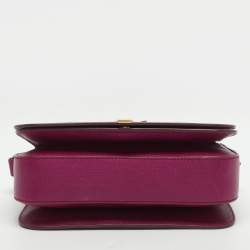 Pre Owned حقيبة كتف سان لوران قلاب شيك متوسطة جلد زرقاء