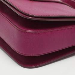 Pre Owned حقيبة كتف سان لوران قلاب شيك متوسطة جلد زرقاء