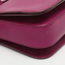 Pre Owned حقيبة كتف سان لوران قلاب شيك متوسطة جلد زرقاء