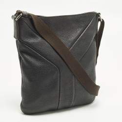 Pre Owned Yves Saint Laurent Black Leather Messenger Bag