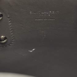 Pre Owned حقيبة يد سان لوران كلاسيك ساك دو جور نانو جلد رمادية منقوشة كروك