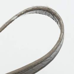 Pre Owned حقيبة يد سان لوران كلاسيك ساك دو جور نانو جلد رمادية منقوشة كروك