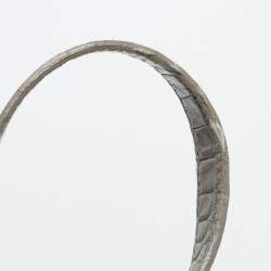 Pre Owned حقيبة يد سان لوران كلاسيك ساك دو جور نانو جلد رمادية منقوشة كروك