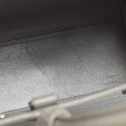 Pre Owned حقيبة يد سان لوران كلاسيك ساك دو جور نانو جلد رمادية منقوشة كروك