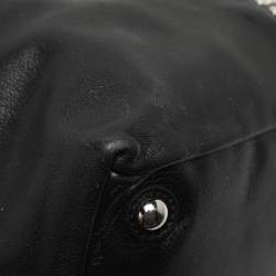 Pre Owned Yves Saint Laurent Easy Y Studded Black Leather Boston Bag