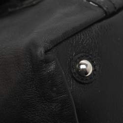 Pre Owned Yves Saint Laurent Easy Y Studded Black Leather Boston Bag