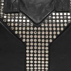 Pre Owned Yves Saint Laurent Easy Y Studded Black Leather Boston Bag