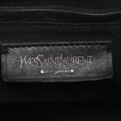 Pre Owned Yves Saint Laurent Easy Y Studded Black Leather Boston Bag