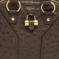 مملوكة مسبقًا Yves Saint Laurent Muse Dark Brown Ostrich Bag