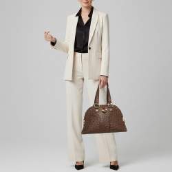مملوكة مسبقًا Yves Saint Laurent Muse Dark Brown Ostrich Bag