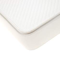 مملوكة مسبقًا حقيبة سان لوران سلسلة بابيلون جلد شيفرون بيضاء