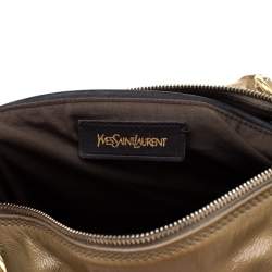 Pre Owned Yves Saint Laurent Beige Patent Leather Satchel