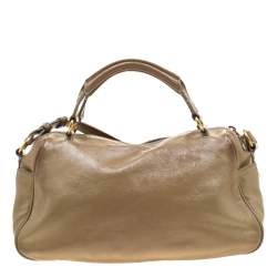 Pre Owned Yves Saint Laurent Beige Patent Leather Satchel