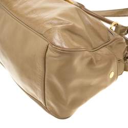 Pre Owned Yves Saint Laurent Beige Patent Leather Satchel