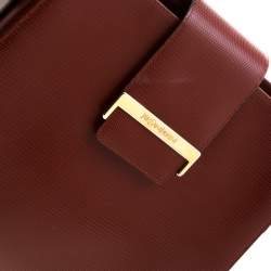Pre Owned Yves Saint Laurent Maroon Leather Shoulder Bag
