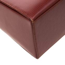 Pre Owned Yves Saint Laurent Maroon Leather Shoulder Bag