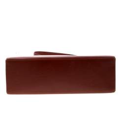 Pre Owned Yves Saint Laurent Maroon Leather Shoulder Bag