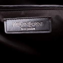 Pre Owned حقيبة سان لوران ميوز سويدي نقش سحلية خضراء داكنة كبيرة