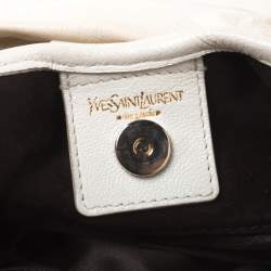 مملوكة مسبقًا حقيبة سان لوران باريس سان تروبيز جلد بيضاء