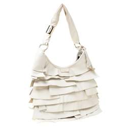 مملوكة مسبقًا حقيبة سان لوران باريس سان تروبيز جلد بيضاء