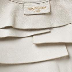 مملوكة مسبقًا حقيبة سان لوران باريس سان تروبيز جلد بيضاء