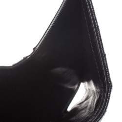 Pre Owned Saint Laurent Paris Black Matelasse Leather Monogram Compact Wallet