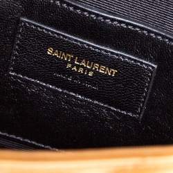 مملوكة مسبقًا حقيبة كلتش سان لوران جلد ماتيلاس بني فاتح بسلسلة