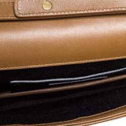 مملوكة مسبقًا حقيبة كلتش سان لوران جلد ماتيلاس بني فاتح بسلسلة