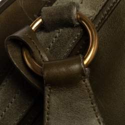 Pre Owned Yves Saint Laurent Olive Green Leather Medium Satchel