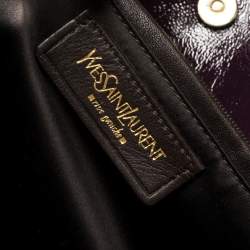Pre Owned Yves Saint Laurent Burgundy Glazed Leather Small Tribute Tote
