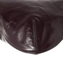 Pre Owned Yves Saint Laurent Burgundy Glazed Leather Small Tribute Tote