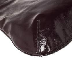 Pre Owned Yves Saint Laurent Burgundy Glazed Leather Small Tribute Tote