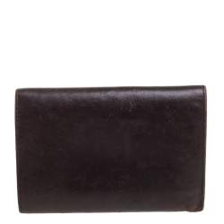 مملوكة مسبقًا Yves Saint Laurent Brown Leather Trifold Wallet