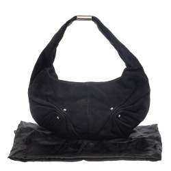 Pre Owned حقيبة سان لوران باريس سويدي أسود صغيرة