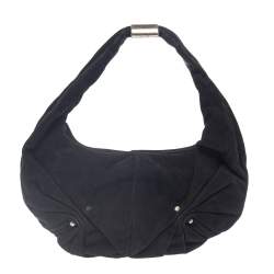 Pre Owned حقيبة سان لوران باريس سويدي أسود صغيرة