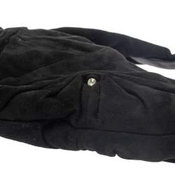 Pre Owned حقيبة سان لوران باريس سويدي أسود صغيرة