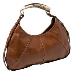 Pre Owned Yves Saint Laurent Brown Leather Mombasa Hobo 