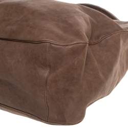 Pre Owned حقيبة هوبو إيف سان لوران روادي كبيرة جلد بني