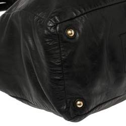Pre Owned Yves Saint Laurent Black Leather Double Sac Y Tote