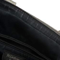 Pre Owned Yves Saint Laurent Metallic Silver Textured Leather Muse Bag