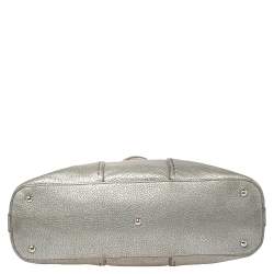 Pre Owned Yves Saint Laurent Metallic Silver Textured Leather Muse Bag