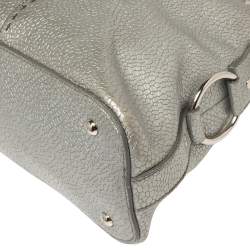 Pre Owned Yves Saint Laurent Metallic Silver Textured Leather Muse Bag