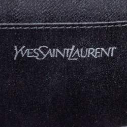 Pre Owned حقيبة كلتش أيف سان لوران بل دو جور جلد لامعة فضي