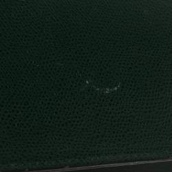 Pre Owned Yves Saint Laurent Green Leather Y Studded Flap Shoulder Bag