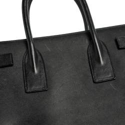 Pre Owned Saint Laurent Paris Black Leather Medium Sac De Jour Tote