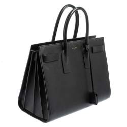 Pre Owned Saint Laurent Paris Black Leather Medium Sac De Jour Tote