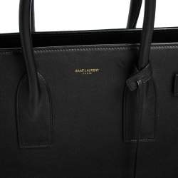 Pre Owned Saint Laurent Paris Black Leather Medium Sac De Jour Tote
