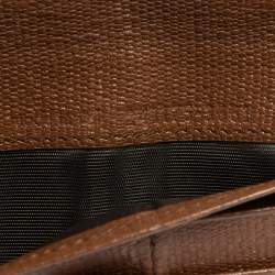 Yves Saint Laurent Brown Leather Y Ligne Flap Continental Wallet